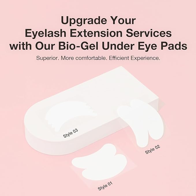 Curacoro Biogel Eye Pads for Lash Extensions, Soft Sticky Under Eye Patches for Sensitive Skin, Eyelash Perm Lamination, Lash Extension Remover Supplies (10 Pairs)