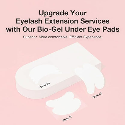 Curacoro Biogel Eye Pads for Lash Extensions, Soft Sticky Under Eye Patches for Sensitive Skin, Eyelash Perm Lamination, Lash Extension Remover Supplies (10 Pairs)