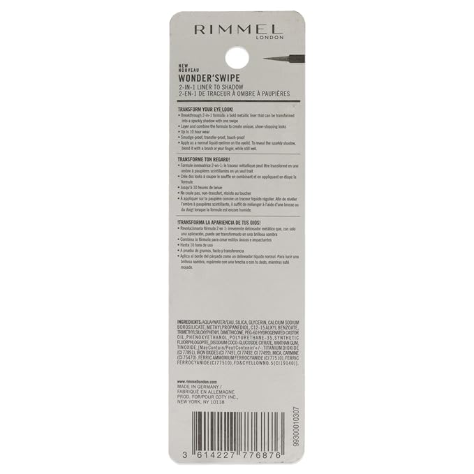 Rimmel London Wonder Swipe 2-in-1 Liner to Shadow - 007 Crave Me Eyeliner Women 0.06 oz (Pack of 2)