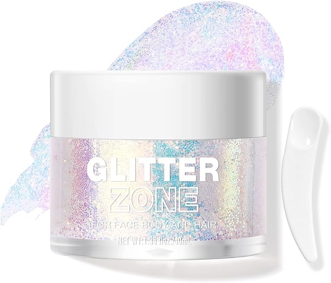 Erinde Holographic Body Glitter Gel - Color Changing Glitter for Face, Body and Hair, Cosmetic-Grade Sequins, Easy to Use, Perfect for Festival Party Rave, Vegan & Cruelty Free (02 Sparkling Pink)