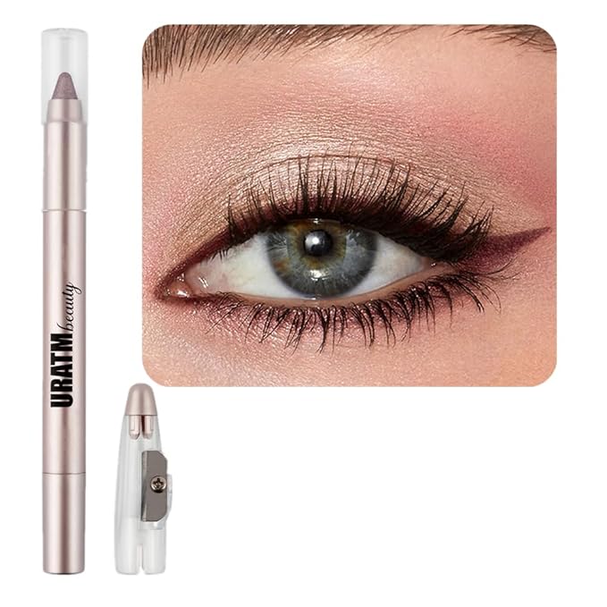 Rose Gold Eyeshadow Stick Makeup, Cream Shimmer Eye Shadow Pencil Make up, Waterproof Hypoallergenic Long Lasting Eyeliner, Glitter Primer Palette Smooth Crayon