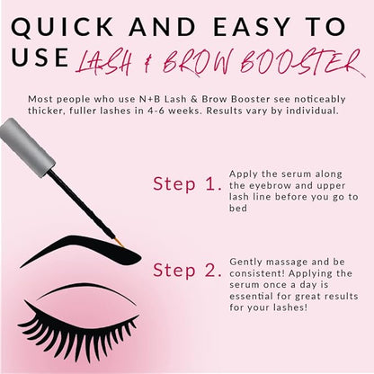 Brow & Lash Serum – Natural Formula with Biotin, Squalene, Ubiquinone, Wheat & Soy Amino Acids, Provitamin B5 – Supports Thicker, Fuller Lashes and Brows – Made in The USA - 3 Pack