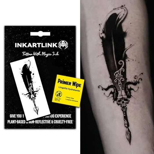 Semi Permanent Tattoo, temporary tattoo, men's tattoo, party tattoo, exquisite and realistic design, fun tattoo experience, cruelty-free, non-reflective, waterproof (Magic pen)