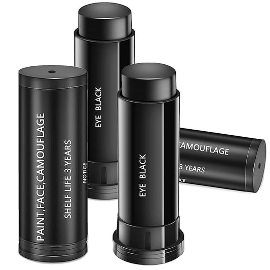 Go Ho 3PCS Eye Black Sticks for Sports,Eyeblack Baseball Face Paint,Softball/Baseball Accessories,Football Stick Eye Strips,Black Face Body Paint for Halloween Makeup