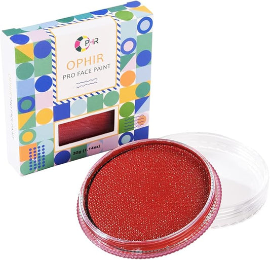 OPHIR Face Painting-30g Face Paint Body Paint Kit Basic Color Pigments for Halloween Stage Makeup Adults & Children Kids, Water Base, Easy to Clean (Red)