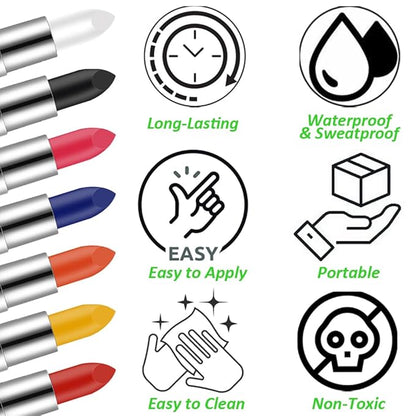 Mysense Neon Orange Face Body Paint Stick, Orange Eye Black Stick Baseball Softball Football, Cream Blendable Facepaint for Halloween Costume SFX Pumpkin Tiger Cosplay Makeup