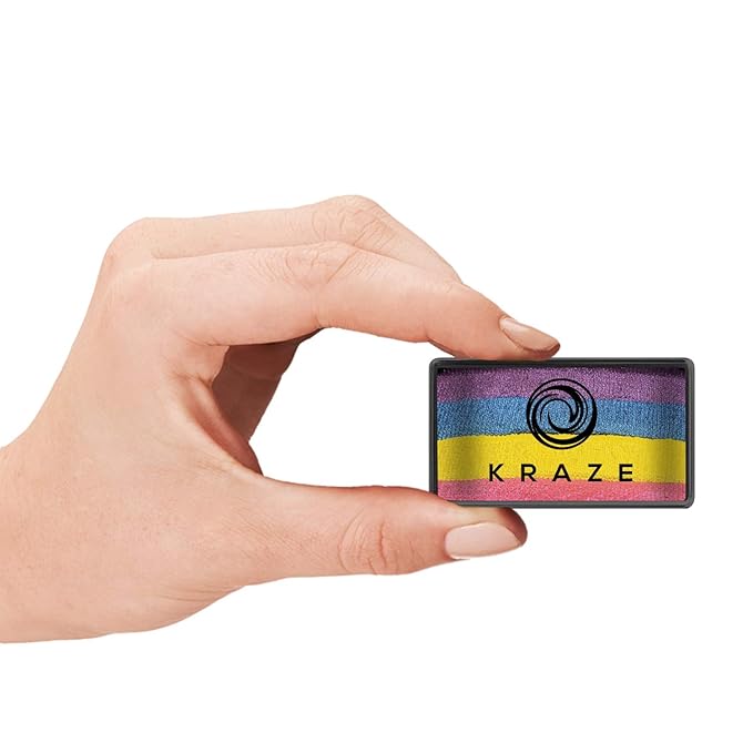Kraze FX Dome Stroke - Pixie (25 gm), Professional 1-Stroke Split Cake, Hypoallergenic, Non-Toxic, Water Activated Face & Body Painting Makeup Supplies for Sensitive Skin, Kid Safe, Adults