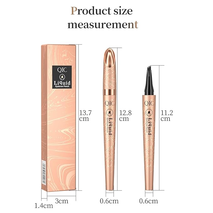 Eyebrow Pencil, Microblading Eyebrow with 4-Fork Tip Magic Brow Tattoo Pencil for Women, Waterproof, Long Lasting Eyebrow Makeup (Grey)