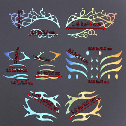 Uranian Holographic Eyeliner Stickers Temporary Self-adhesive Eyeshadow Sticker for Women Girls Spider Web Stars Eyelid Tape Wing Eye Makeup Stickers for Halloween Carnival Club Festival Party (Set 2)