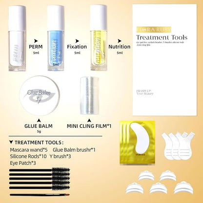 Lash Lift Kit and Brow Lamination Kit, 2 IN 1 Professional Lash Lifting & Eyebrow Lamination Kit with All tools, 6-8 Weeks Long Lasting, Suitable for Salon & Home Use