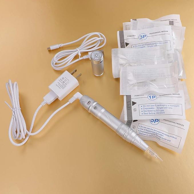 Charme Princesse Permanent Machine Makeup Wireless Rotary tattoo Machine With 1pc Wireless Battery 15pcs Needles For Eyebrow Eyeliner Lip Tattoo Machine EM509-2-US