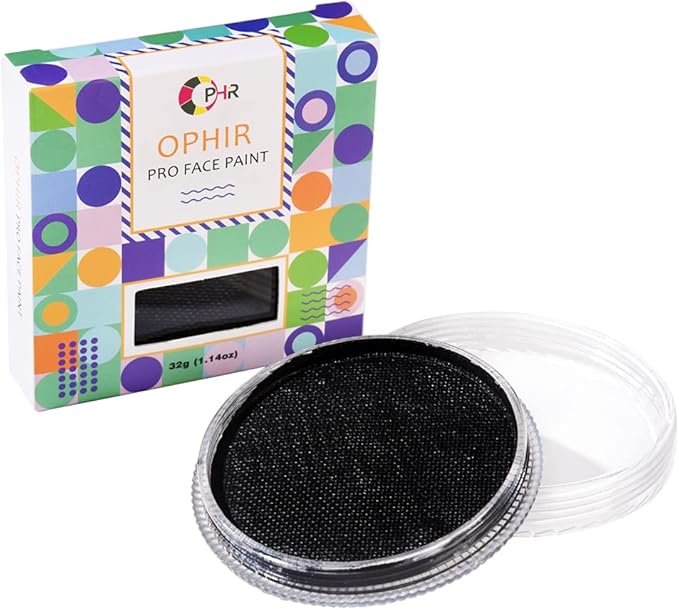 OPHIR Face Painting-30g Face Paint Body Paint Kit Basic Color Pigments for Halloween Stage Makeup Adults & Children Kids, Water Base, Easy to Clean (Black)