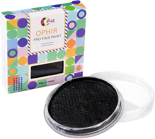 OPHIR Face Painting-30g Face Paint Body Paint Kit Basic Color Pigments for Halloween Stage Makeup Adults & Children Kids, Water Base, Easy to Clean (Black)