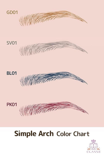 CLASSE Waterproof Eyebrow Tattoo Sticker, Colored for Cosplay, 12pair 4D Hair-Like temporary sticker on eyebrows, No water needed, peel off Painfuless, Simple Arch SV01 Gray