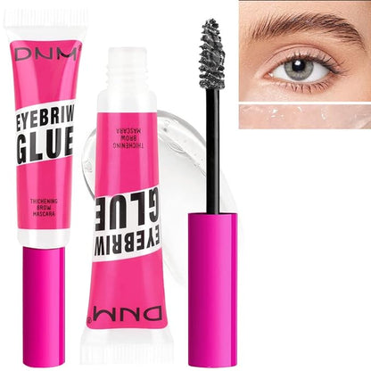 Tinted Thickening Brow Glue, Clear Mascara, Eyebrow Gel, Clear Brow Gel – Brow Fast Sculpt, Waterproof & Transfer-proof – Brush to Fill in Eyebrows, Cover Gray Hairs – Cruelty-Free