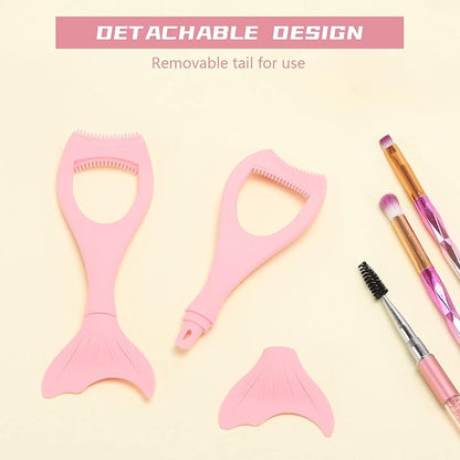 Tbestmax 2 in 1 Mascara Eyeliner Guard, Silicone Mascara Lash Shield Applicator, Eyelash Comb Pink 2 Pcs