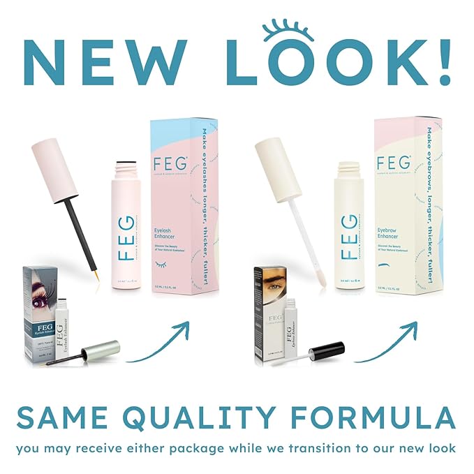 FEG Eyelash Enhancer and Eyebrow Growth Serum Bundle | Brow and Lash Serum for Help Growing Naturally Thick, Full, and Long Eyelashes and Eyebrows | Stimulate Natural Growth | 3ml Bottles