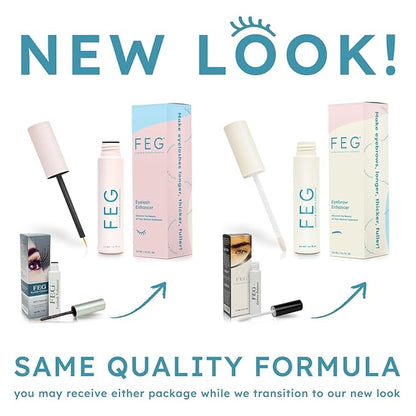 FEG Eyelash Enhancer and Eyebrow Growth Serum Bundle | Brow and Lash Serum for Help Growing Naturally Thick, Full, and Long Eyelashes and Eyebrows | Stimulate Natural Growth | 3ml Bottles