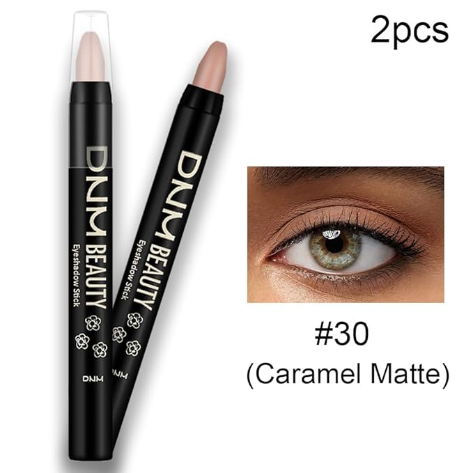 Kaely 2Pcs Cream Eyeshadow Sticks Set for Eyes Waterproof,Caramel Matte Eye shadow Stick Pencil Pen Bulk sombras en crema para ojos 30+30