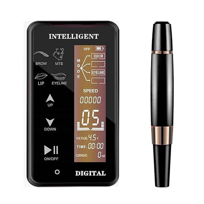 Permanent Makeup Machine, With 10pcs 1RL - Touch Screen Panel Multi Function - LCD Control Panel - Ombre Powder Brows Miroblading Shading Eyeliner Lip Microshading Machine Supplies (Black)