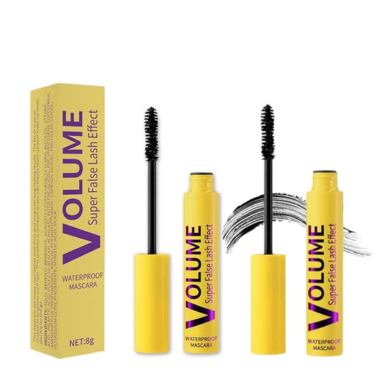 Bubble Mascara - anti-smudge, thick and long formula, anti-clumping, create thick and long eyelashes, enhance natural makeup effect, can be applied in layers to enhance curl (2 packs)