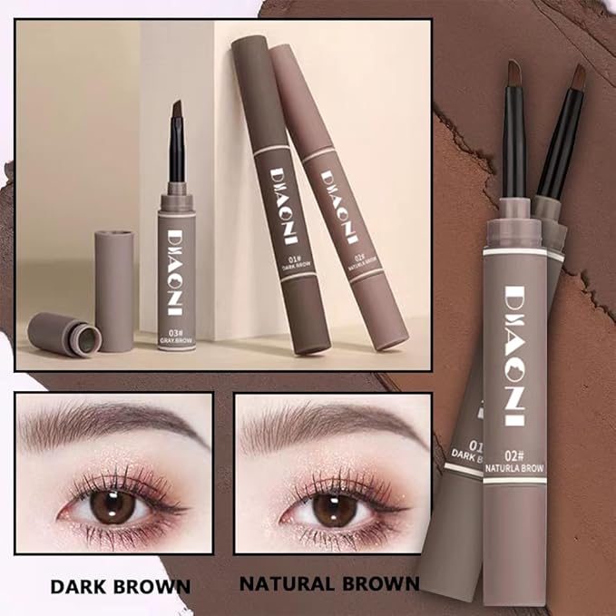 2 Different Eyebrow Cream,Eyebrow Pencil, with Eyebrow Brushes, Eye Makeup Long Lasting Waterproof and Smudgeproof Natural Looking Brows(Brown)