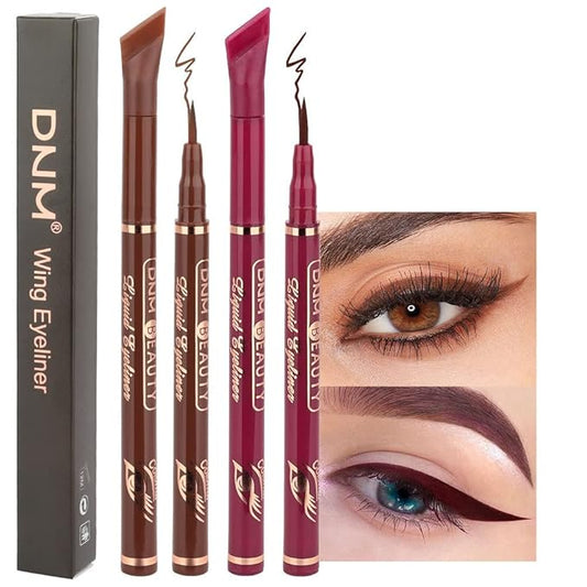 evpct 2Pcs Brown Red Brown Liquid Wing Eyeliner Stamp Eye Pencil Makeup Sets Waterproof Colored Color Eye Liners Stamps Shapes delineador de ojos contra el agua delineadores de colores para ojos 11&12