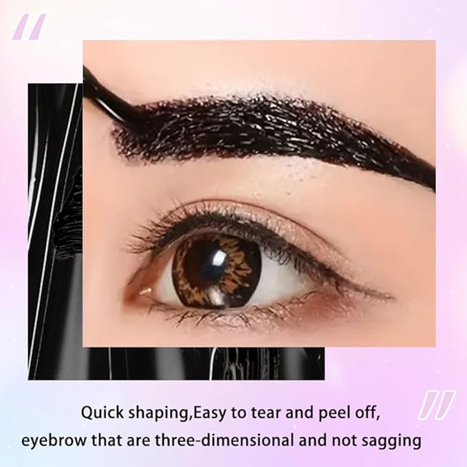 2Pcs Peel-Off Tattoo Eyebrow Gel, Transfer-proof, Waterproof (Brown)