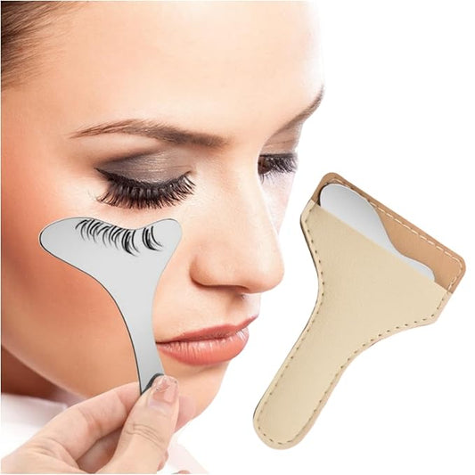 2Pcs 304 Stainless Steel Eyeliner Stencil, Multi-functional Facial Massage Scratching Tool, Eyeliner Aid, Eyeliner Eyelash Lipstick Eyeshadow Applicator Aid. Multi-functional eye make-up tool.