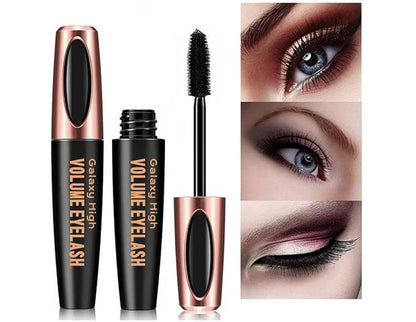 4D Silk Fiber Eyelash Mascara, Waterproof & Long-Lasting Mascara Black Volume