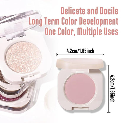 Single Nude Pink Matte Eyeshadow,Bright High Pigment Intense Monochrome Eye Shadow,Apply Makeup Easily,Matte Pressed Powder Single Eyeshadow,24 Hour Eye Makeup Longwear Waterproof,Blendable
