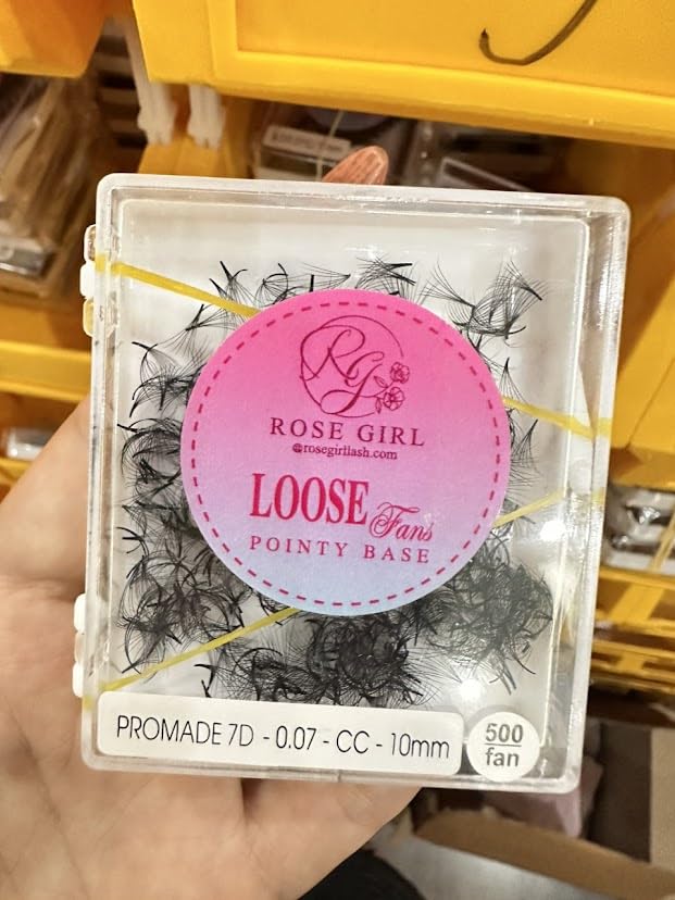 Loose Promade Fans - Natural Look Handmade Volume Eyelashes From 3D To 16D - C CC D DD Curl - False Lashes Extensions - Thickness 0.03~0.1 mm - 8~20 mm Length(7D-0.07-C (15mm))