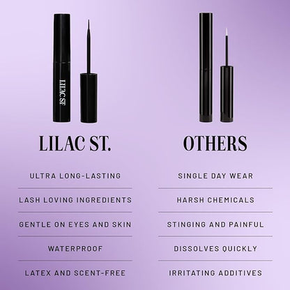 Lilac St - Lock-It-Bond (Black) - Beginner Lash Cluster Glue - Precise Brush Tip Applicator - Strong Hold & Easy Removal - Waterproof - Sensitive Eyes Safe - Cruelty Free, Vegan, Women Founded
