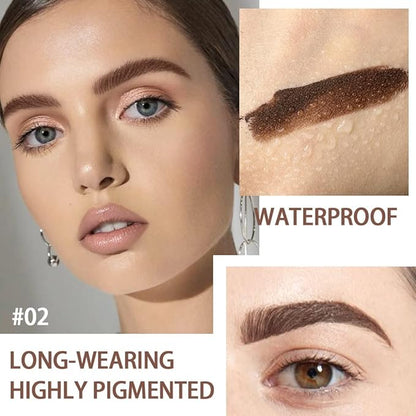 Tinted Thickening Eyebrow Mascara with Two Eyebrow Brushes,Brow Fast Sculpt,Waterproof,Transfer-proof,Eyebrow Tinting Kit- Cruelty Free - Light Medium Brown (2 Pack) (02 Reddish Brown)