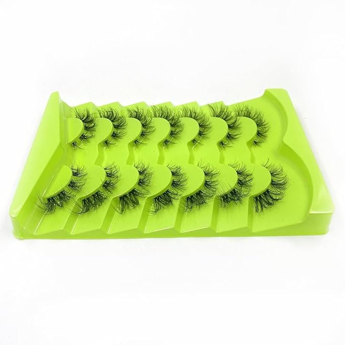 HBZGTLAD NEW 7pairs Cat eye Eyelashes 3D Natural False Lashes 5d Fluffy Soft Cross Manga Lashes Wispy Natural Eyelash Extension Makeup (5D-D06)