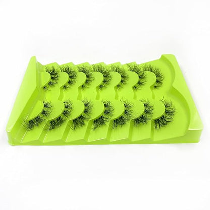 HBZGTLAD NEW 7pairs Cat eye Eyelashes 3D Natural False Lashes 5d Fluffy Soft Cross Manga Lashes Wispy Natural Eyelash Extension Makeup (5D-D06)