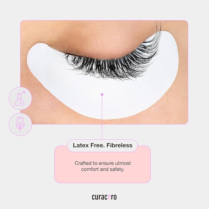 Curacoro Biogel Eye Pads for Lash Extensions, Soft Sticky Under Eye Patches for Sensitive Skin, Eyelash Perm Lamination, Lash Extension Remover Supplies (10 Pairs)