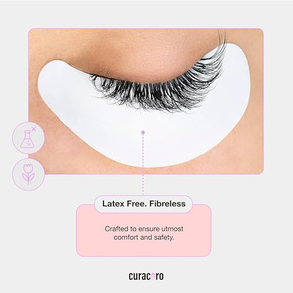 Curacoro Biogel Eye Pads for Lash Extensions, Soft Sticky Under Eye Patches for Sensitive Skin, Eyelash Perm Lamination, Lash Extension Remover Supplies (10 Pairs)