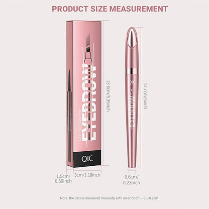 3D Waterproof Microblading Eyebrow Pen,Micro 4 Point Eyebrow Pencil for Women Brown, Long-lasting Natural Smudge-proof Precision Magical Microblade Brow pen (4# Black)