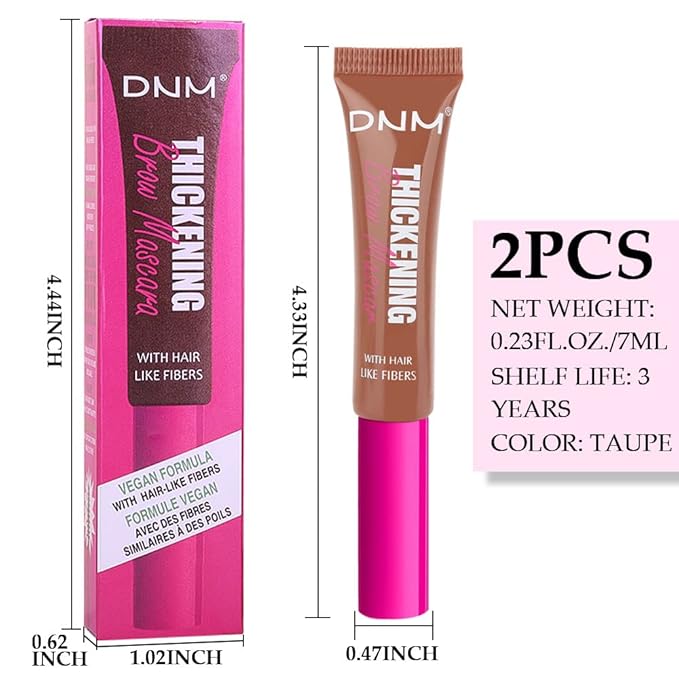Tinted Thickening Brow Mascara,Brow Fast Sculpt,Waterproof, Transfer-proof, Brush to Fill in Eyebrows and Cover Gray Hairs - Cruelty Free - Light Medium Brown (2pcs 04 Rich Auburn)