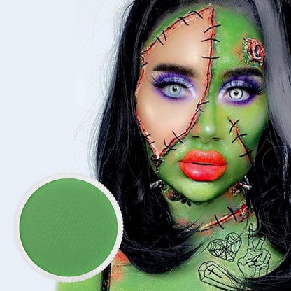 Go Ho Light Green Face Paint Washable for Halloween Makeup,Creamy to Gel Water Based Green Body Paint Full Coverage for Adults Children Cosplay SFX Costumes Festivals Makeup,25g