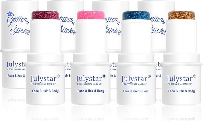 Body Glitter Stick, 4 Colors Mermaid Sequins Glitter Gel for Face and Body, Waterproof Chunky Glitter for Stage Party Club Holographic Glitter Makeup, Blue Face Glitter Gel Eye Glitter