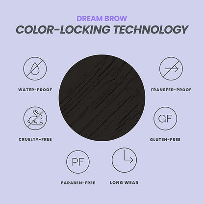 Wonderskin Dream Brow Eye Brow Gel, Long Lasting Eyebrow Gel, Waterproof, Transfer Proof Tinted Filler Eyebrow Mascara (Black)