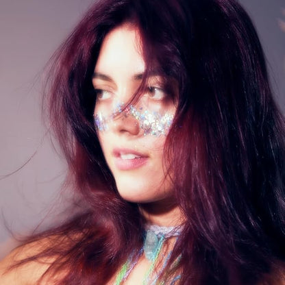 Unicorn Snot Macro Glitter - Face & Body - Cosmetic Grade Large-Particle Loose Glitter - Perfect Make-up for Festivals, Raves - Safe for Face, Easy Application & Removal - Silver (Lunar)