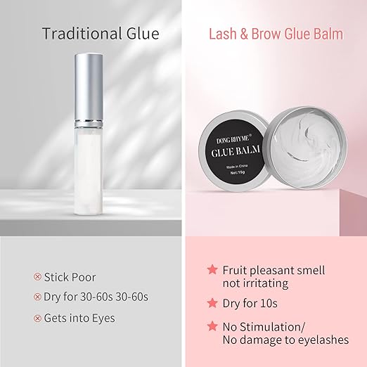 DONG RHYME Lash Lift Glue Balm - Professional Lash Lift Balm Effective Lash Lift Glue Strong Hold with Light Bergamot Scent (15g/0.5oz) 2-in-1 Lash Lift Supplies and Brow Lamination