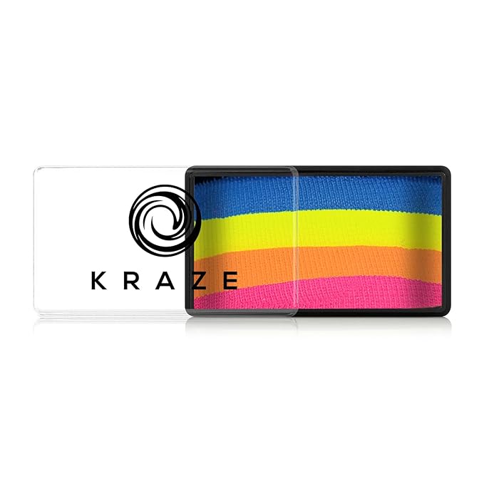 Kraze FX Dome Stroke - Wish (25 gm), Professional 1-Stroke Split Cake, Hypoallergenic, Non-Toxic, Water Activated Face & Body Painting Makeup Supplies for Sensitive Skin, Kid Safe, Adults