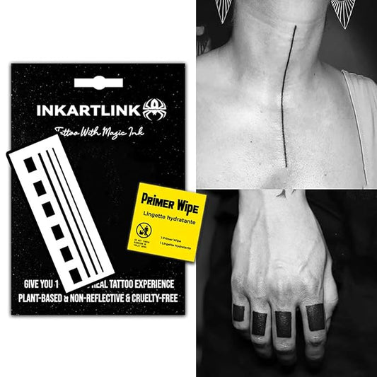 Semi Permanent Tattoo, temporary tattoo, men's tattoo, party tattoo, exquisite and realistic design, fun tattoo experience, cruelty-free, non-reflective, waterproof (Minimalism)