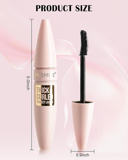 Black Grey Waterproof Mascara, Liquid Lash Extensions Mascara with Dual-Sided Brush, Great for Lengthening and Volumizing Eyelashes, Tubing Mascera Fiber No Clumping, Long Lasting, Smudge-Proof-01