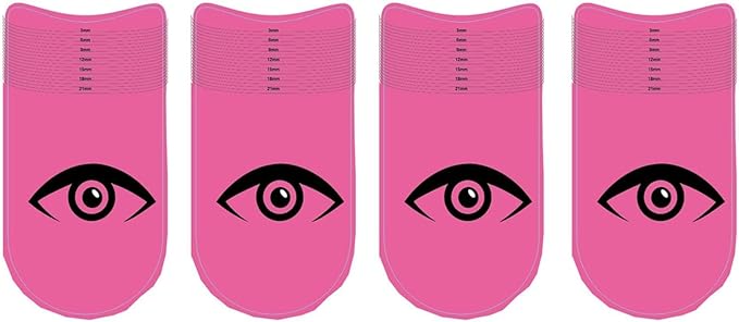 4Pcs Pink Eyelash Ruler, Eyelash Stencils Ruler for Measure Eyelashes LengthEyebrow Lash Measuring Tool Beauty Tools Professional Eyelash Stencils Ruler Symmetry Curling Makeup Eyes
