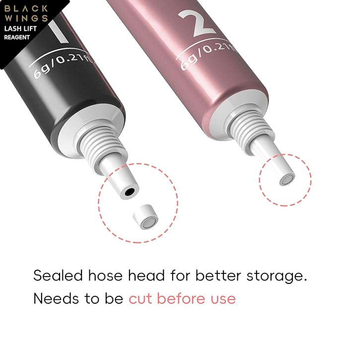 BLACKWINGS 2-in-1 Lash Lift Kit Brow Lamination Kit, High-capacity Lotion Tube Design Eyelash Perm Kit Perm & Setting Lotion for Salon or Home Use